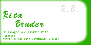 rita bruder business card